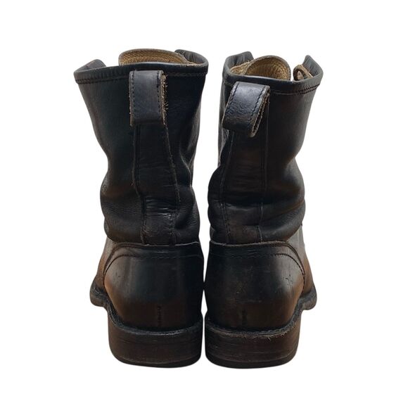 Vtg Frye Veronica Women's Sz 7.5 Combat Ankle Boots Black Leather Lace Up (HF29) - Picture 4 of 7